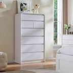 Commode à 7 tiroirs pour chambre à coucher, commode et chiffonnier modernes au design incurvé, commode en bois pour salon