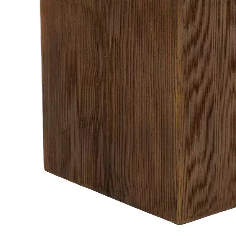 MAYEERTY 1 Pack Table d'appoint carrée, table de bout effet pierre et bois pour salon intérieur/extérieur, patio, chambre