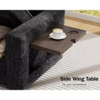 Dyonery Canapé-lit modulaire d'angle 8 places en U avec lit gigogne/dossier inclinable/ports USB/table/rangement, montage sans outils