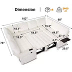 Dyonery Canapé-lit modulaire d'angle 8 places en U avec lit gigogne/dossier inclinable/ports USB/table/rangement, montage sans outils