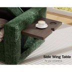 Dyonery Canapé-lit modulaire d'angle 8 places en U avec lit gigogne/dossier inclinable/ports USB/table/rangement, montage sans outils