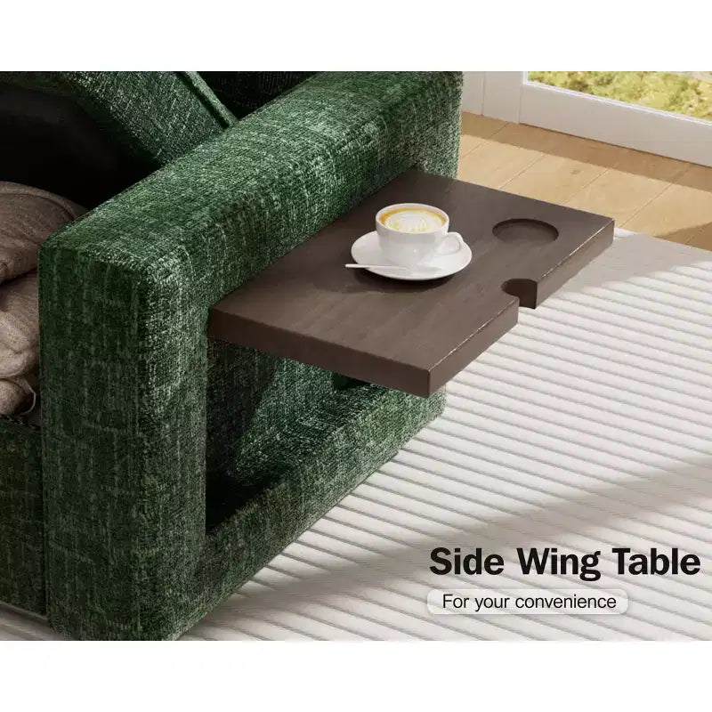 Dyonery Canapé-lit modulaire d'angle 8 places en U avec lit gigogne/dossier inclinable/ports USB/table/rangement, montage sans outils