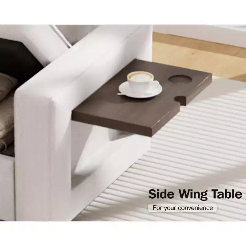 Dyonery Canapé-lit modulaire d'angle 8 places en U avec lit gigogne/dossier inclinable/ports USB/table/rangement, montage sans outils
