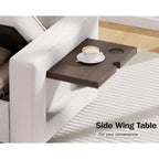 Dyonery Canapé-lit modulaire d'angle 8 places en U avec lit gigogne/dossier inclinable/ports USB/table/rangement, montage sans outils