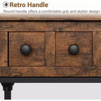 Table console de 53 pouces avec 3 tiroirs, table d'entrée industrielle avec étagères de rangement à 3 niveaux, pour couloir, salon, bureau