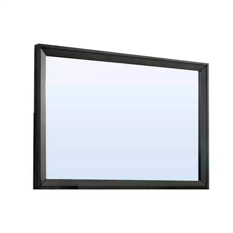 Miroir Contemporain Rectangulaire Royal Hampton 45 pouces avec Cadre en Bois, Gris