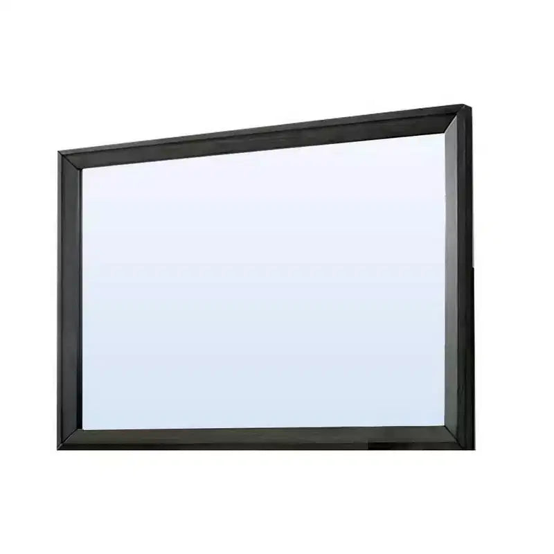 Miroir Contemporain Rectangulaire Royal Hampton 45 pouces avec Cadre en Bois, Gris