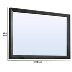 Miroir Contemporain Rectangulaire Royal Hampton 45 pouces avec Cadre en Bois, Gris