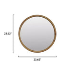 Miroir mural rond GDFStudio Meigs 23,62 po, style mi-siècle, avec cadre en bois
