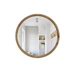 Miroir mural rond GDFStudio Meigs 23,62 po, style mi-siècle, avec cadre en bois