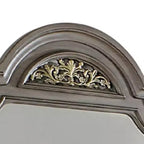 Miroir de commode Royal Hampton, forme arquée florale de 49 pouces, bois massif gris