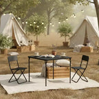 Table pliante FurnitureR de 34 pouces, plateau en PP robuste avec cadre en métal, table utilitaire pliable portable pour pique-nique, fête, événements, petits espaces