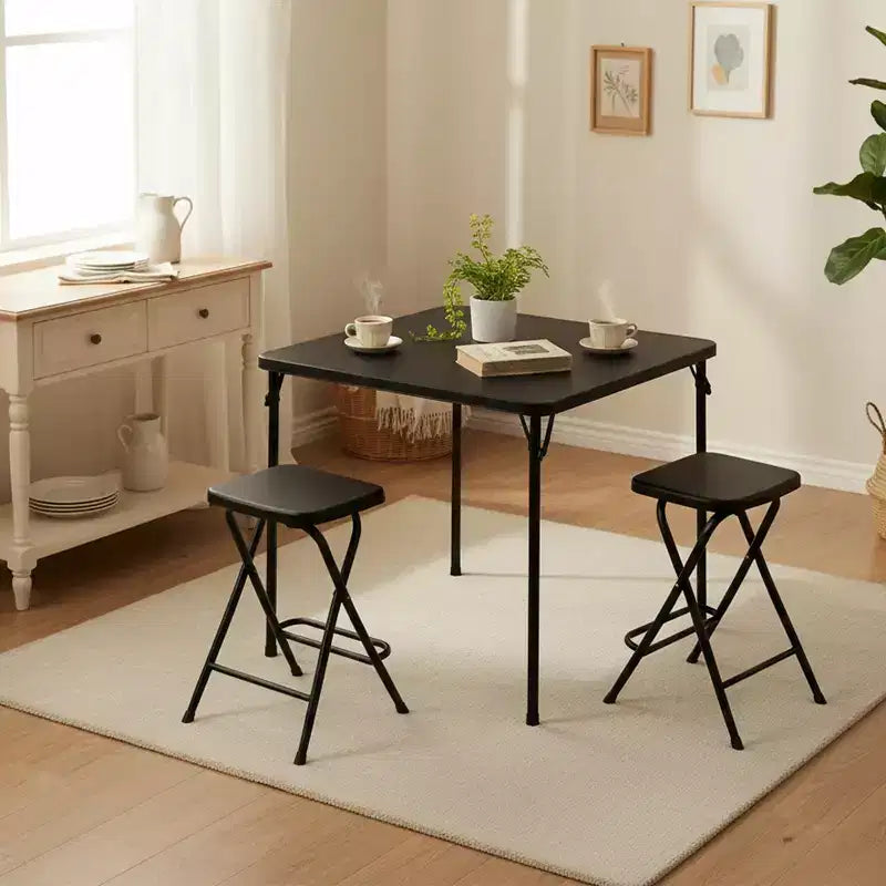 Table pliante FurnitureR de 34 pouces, plateau en PP robuste avec cadre en métal, table utilitaire pliable portable pour pique-nique, fête, événements, petits espaces