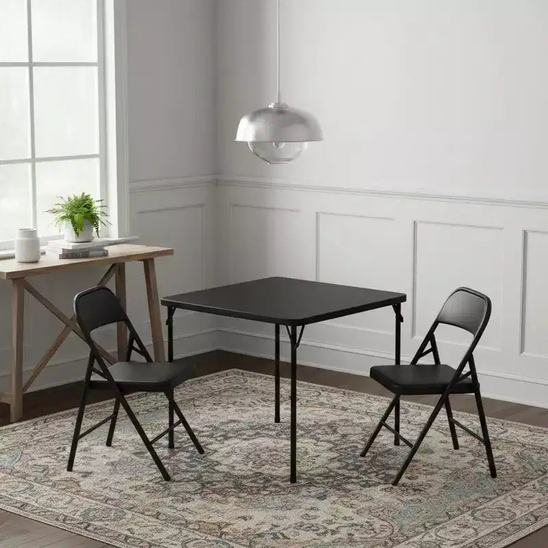 Table pliante FurnitureR de 34 pouces, plateau en PP robuste avec cadre en métal, table utilitaire pliable portable pour pique-nique, fête, événements, petits espaces