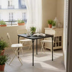Table pliante FurnitureR de 34 pouces, plateau en PP robuste avec cadre en métal, table utilitaire pliable portable pour pique-nique, fête, événements, petits espaces