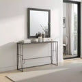 Royal Hampton Dresser Mirror, Modern Metallic Gray Solid Wood Frame, 38 Inch
