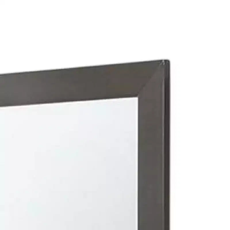 Miroir de commode Royal Hampton, cadre en bois massif gris métallique moderne, 38 pouces
