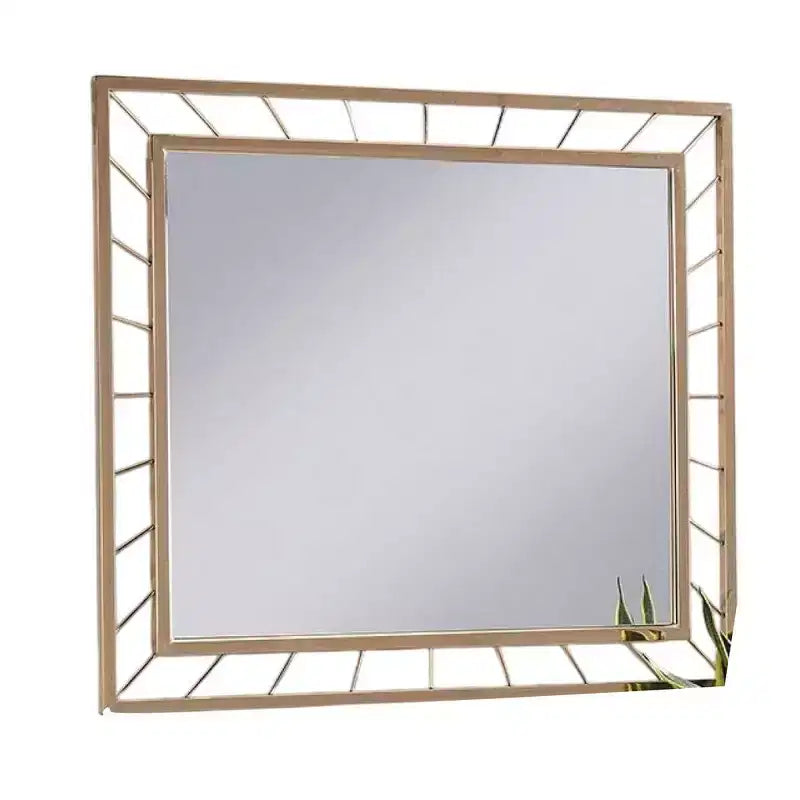 Miroir décoratif d'appoint Royal Hampton, cadre en métal plaqué or glamour de 39 pouces