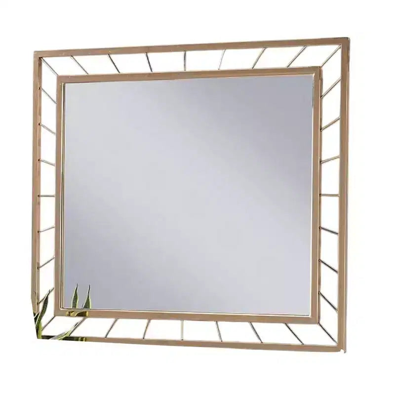 Miroir décoratif d'appoint Royal Hampton, cadre en métal plaqué or glamour de 39 pouces