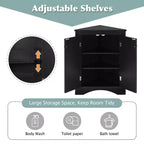 Meuble de salle de bain triangulaire blanc MAYEERTY, étagères réglables, meuble bas autoportant