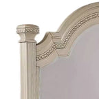 Miroir de commode Royal Hampton, montants cannelés, cadre cloche blanc antique de 49 pouces