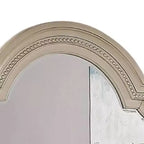 Miroir de commode Royal Hampton, montants cannelés, cadre cloche blanc antique de 49 pouces