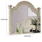 Miroir de commode Royal Hampton, montants cannelés, cadre cloche blanc antique de 49 pouces