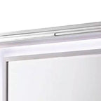 Miroir de commode Royal Hampton avec lumières LED, cadre en bois massif blanc de 47 pouces