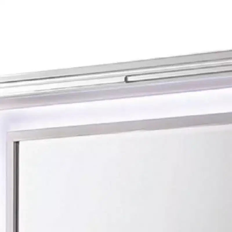 Miroir de commode Royal Hampton avec lumières LED, cadre en bois massif blanc de 47 pouces