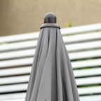 Ensemble de salle à manger de patio 6 pièces pour 4 avec parasol, avec 4 chaises de salle à manger pliantes et une table ronde en verre pour le jardin