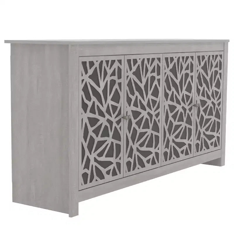 Bahut Galano avec Portes Décoratives Découpées en Noir 58.4 L  15.7 P  30 H