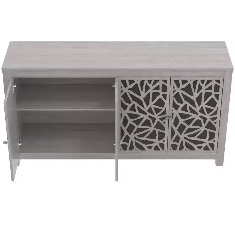 Bahut Galano avec Portes Décoratives Découpées en Noir 58.4 L  15.7 P  30 H