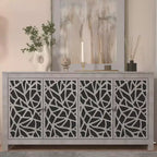 Bahut Galano avec Portes Décoratives Découpées en Noir 58.4 L  15.7 P  30 H