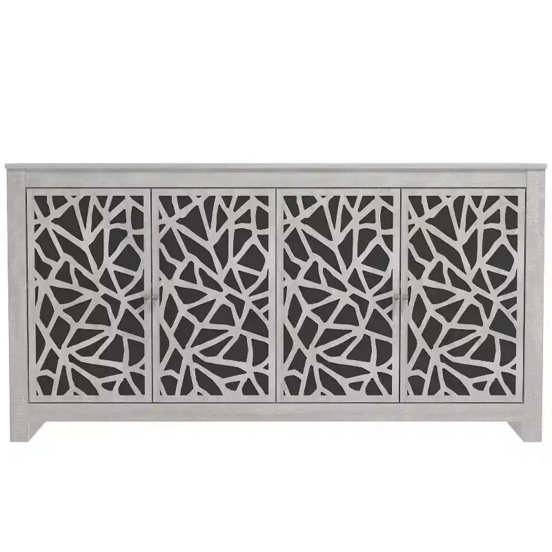 Bahut Galano avec Portes Décoratives Découpées en Noir 58.4 L  15.7 P  30 H