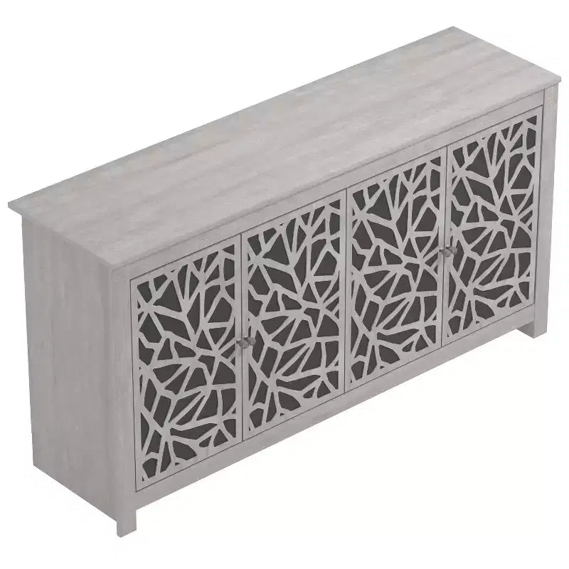 Bahut Galano avec Portes Décoratives Découpées en Noir 58.4 L  15.7 P  30 H