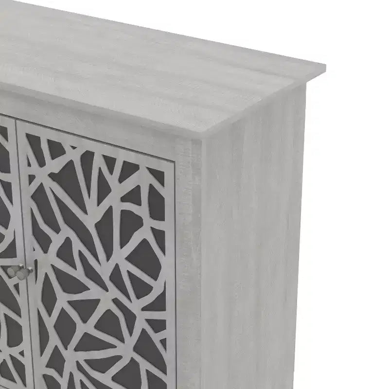 Bahut Galano avec Portes Décoratives Découpées en Noir 58.4 L  15.7 P  30 H