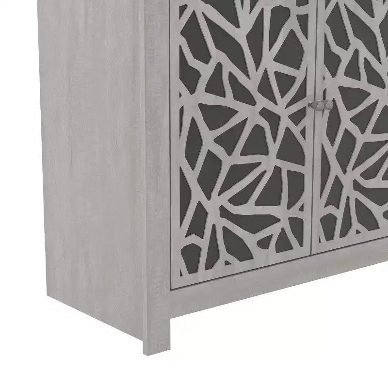 Bahut Galano avec Portes Décoratives Découpées en Noir 58.4 L  15.7 P  30 H