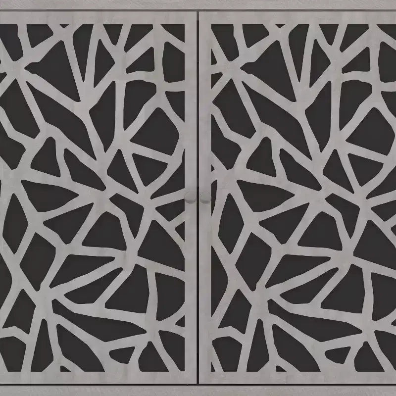 Bahut Galano avec Portes Décoratives Découpées en Noir 58.4 L  15.7 P  30 H
