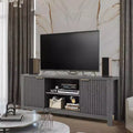 59 Wood TV Stand for TVs Up to 65 Inches, Mid Century Modern TV Entertainment Center with Storage Cabinets & Open Shelves, for Living Room