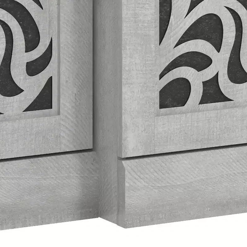Buffet Galano avec portes découpées traditionnelles en gris 60,4 L 18,2 P 29,3 H