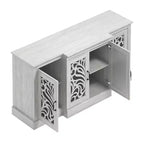 Buffet Galano avec portes découpées traditionnelles en gris 60,4 L 18,2 P 29,3 H