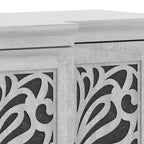 Buffet Galano avec portes découpées traditionnelles en gris 60,4 L 18,2 P 29,3 H