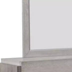 Miroir de commode mural Royal Hampton, accents biseautés, bois massif gris 36x40
