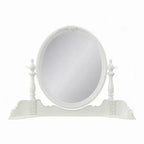 Miroir de coiffeuse Royal Hampton, 35x48, Bois blanc Floral, Bord biseauté