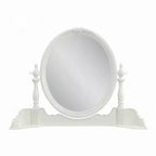 Miroir de coiffeuse Royal Hampton, 35x48, Bois blanc Floral, Bord biseauté