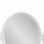 Miroir de coiffeuse Royal Hampton, 35x48, Bois blanc Floral, Bord biseauté