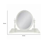 Miroir de coiffeuse Royal Hampton, 35x48, Bois blanc Floral, Bord biseauté