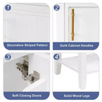 MAYEERTY Meuble-lavabo de salle de bain 20 po avec évier, porte à fermeture douce, étagère de rangement, étagère ouverte, blanc