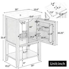 MAYEERTY Meuble-lavabo de salle de bain 20 po avec évier, porte à fermeture douce, étagère de rangement, étagère ouverte, blanc