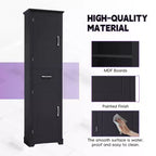 MAYEERTY Meuble Haut de Salle de Bain 2 Portes Étagères Réglables Étagère de Porte MDF Peint Noir